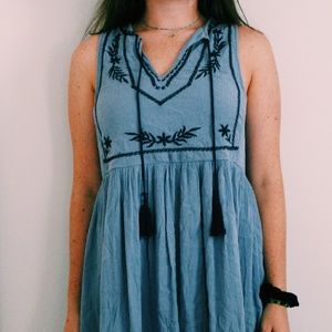 Periwinkle Dress with Tassels
